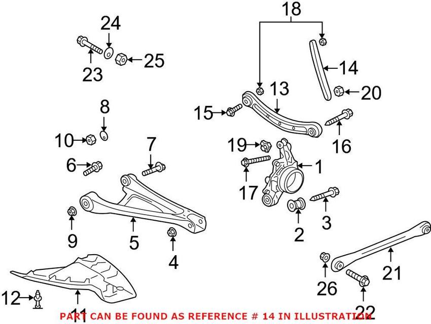 Audi VW Control Arm - Rear Driver Side Upper Rearward 7L0505397